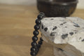 Black Stone Bead Bracelet // Handmade Bracelet // Stone Bracelet // 10mm Beads