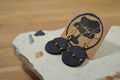 Black Split Circle Dangle Earring // Handmade Earring // Polymer Clay Earring // Dangle Earring // Stainless Steel