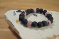 Black and Pink Marble Bracelet  // Handmade Bracelet // Polymer Clay Bracelet
